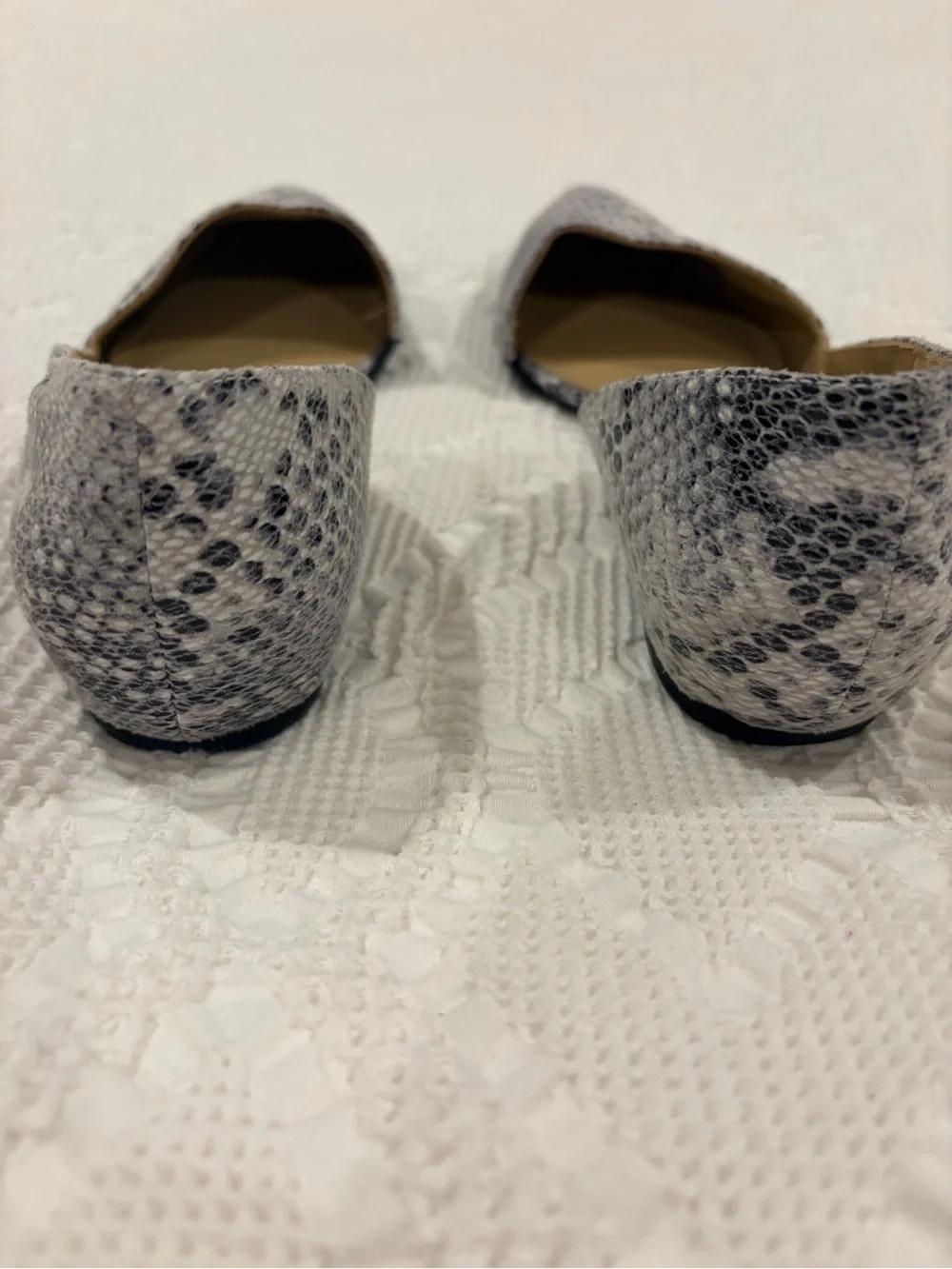 Naturalizer Women's Snake-Print D'Orsay Flat - White & Gray